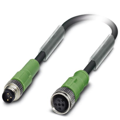 Phoenix Contact M8 to M8 Cordset; SAC-3P-M 8MS/1.5-PUR/M12FS; Female Straight to Male Straight; 3-Pin; 3-Wire to 3-Pin; 1.5m PUR Cable